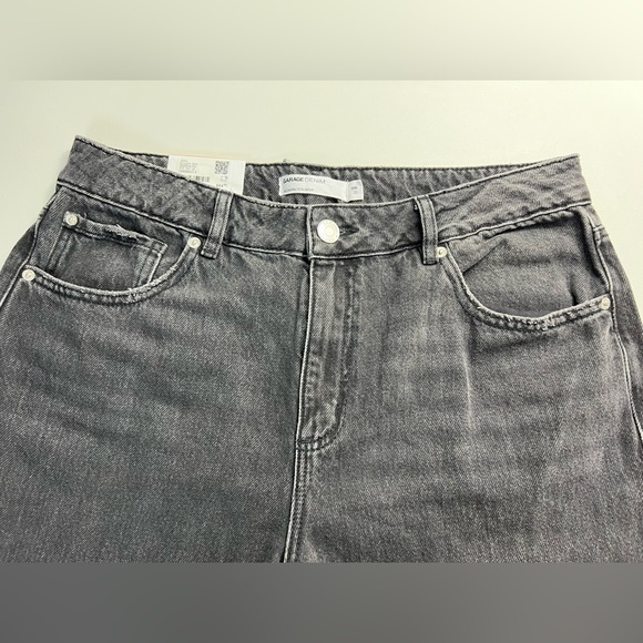 New Garage Denim Black Slouchy Baggy Jeans Size 32 Distressed - Picture 7 of 15